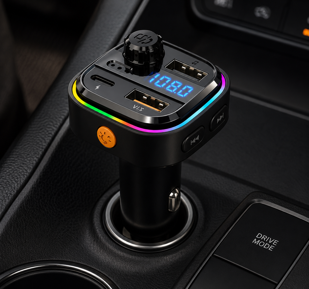 Bluetooth 5.0 FM Transmitter Handsfree Car Radio Modulator MP3 Player with 22.5W USB Super Quick Charge Adapter for Car